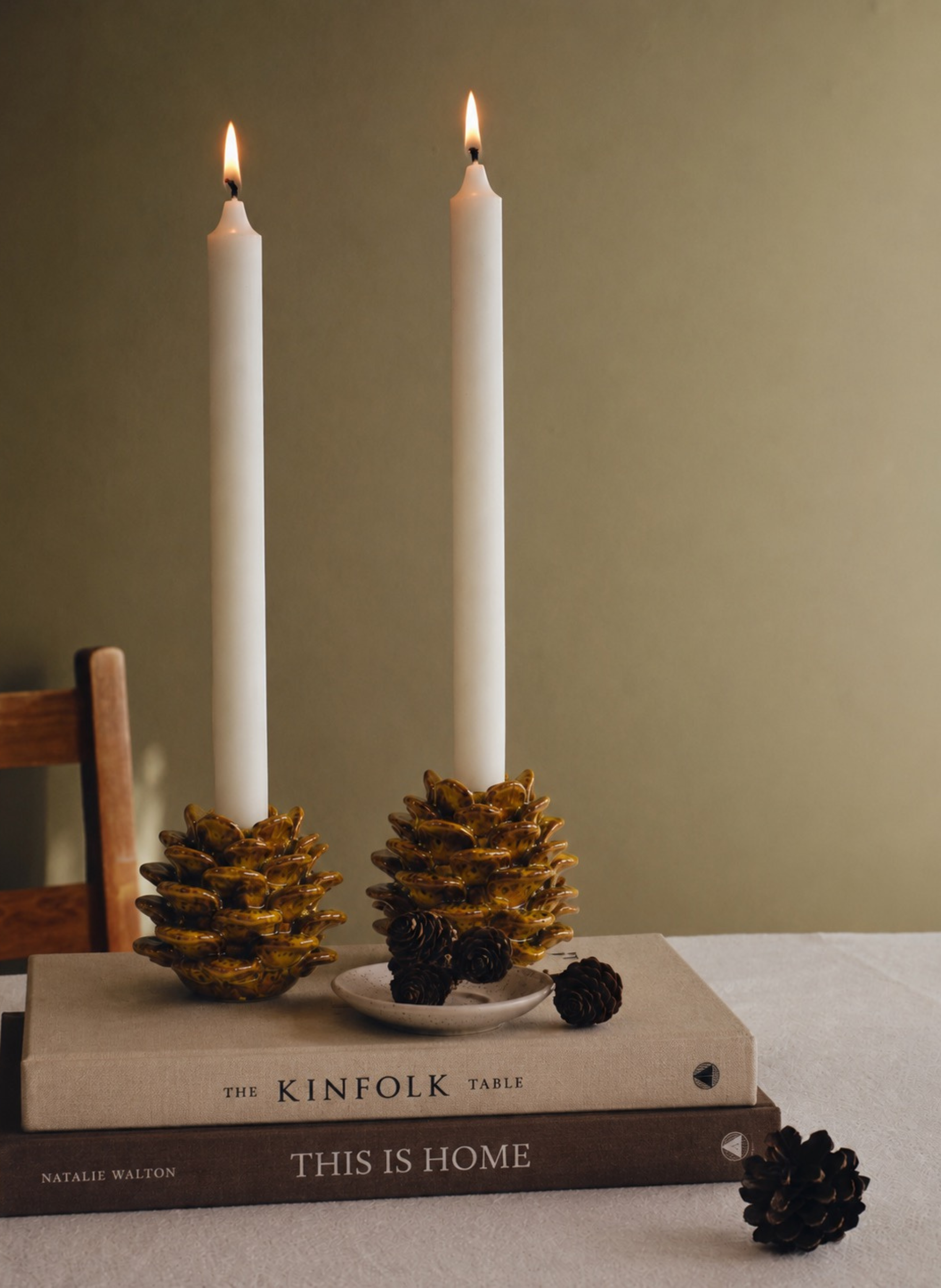 Broste Copenhagen Kerzenhalter Pina Ocker