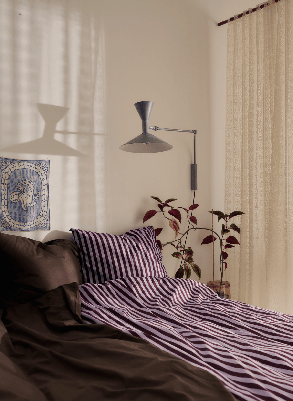 Bongusta Percale Bettwäsche Set Weinrot & Lavendel - hei-kju