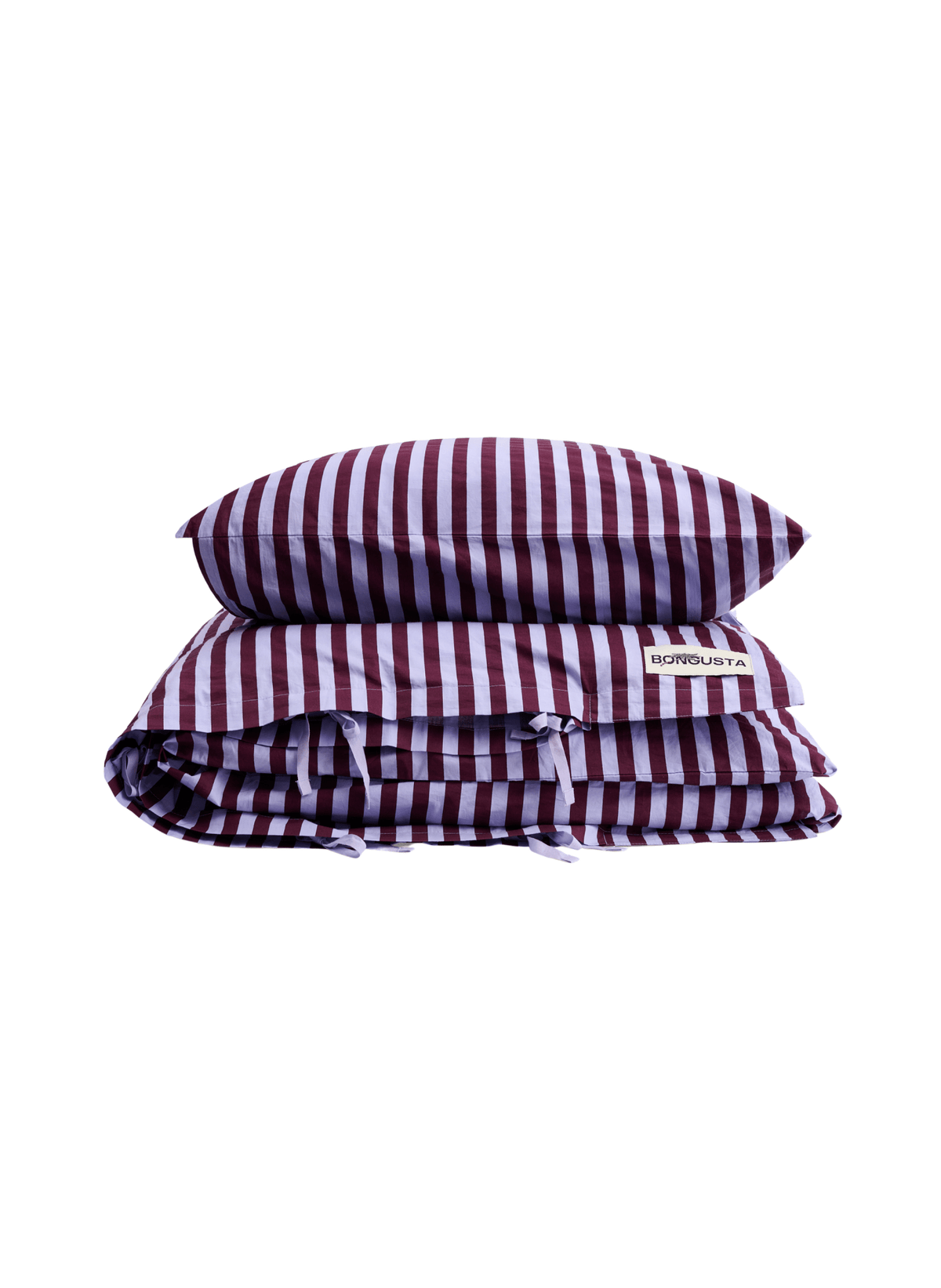 Bongusta Percale Bettwäsche Set Weinrot & Lavendel - hei-kju