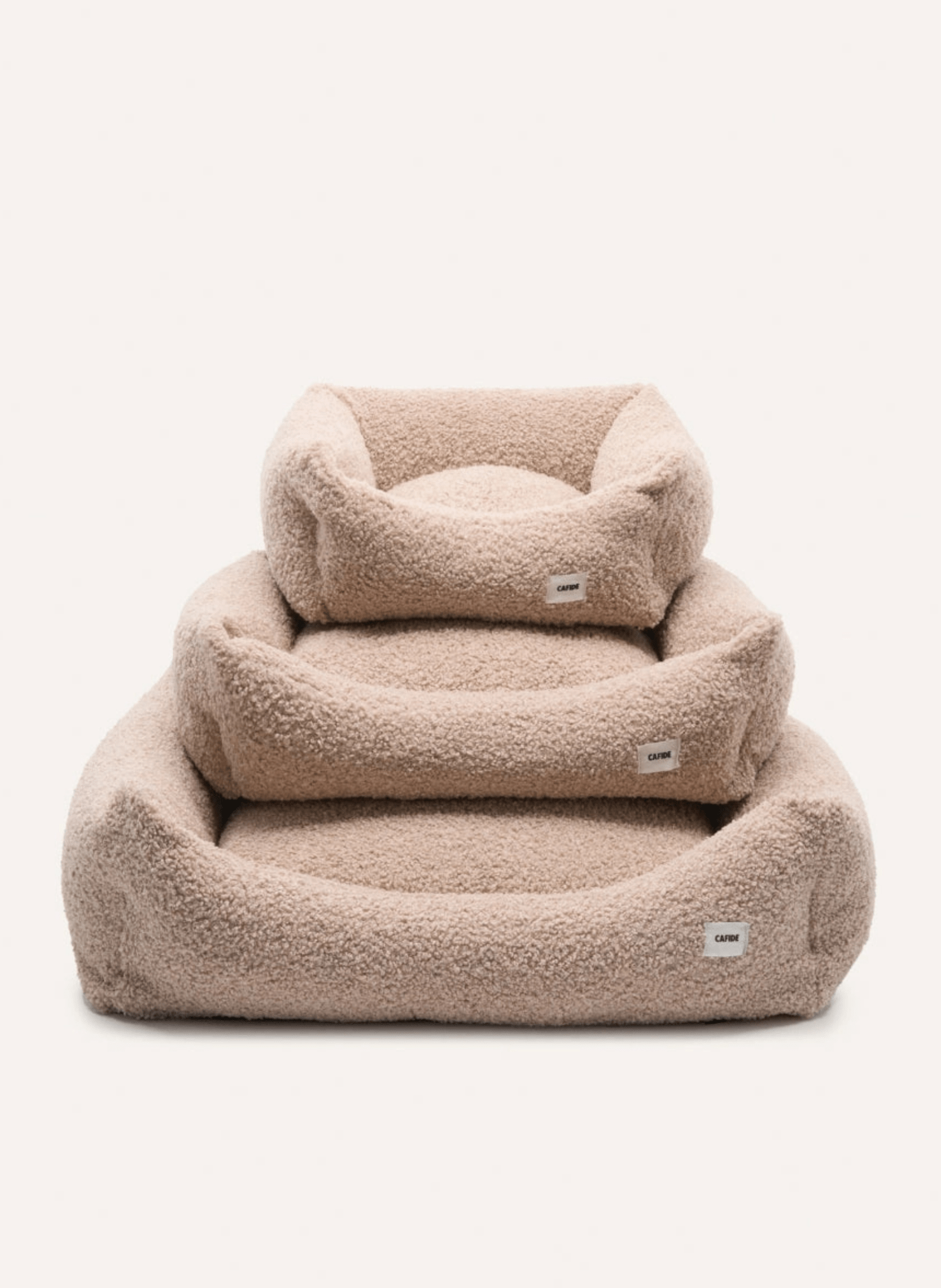 Cafide Beige Fleeced‑Teddy Hundebett / Snozy - hei - kju