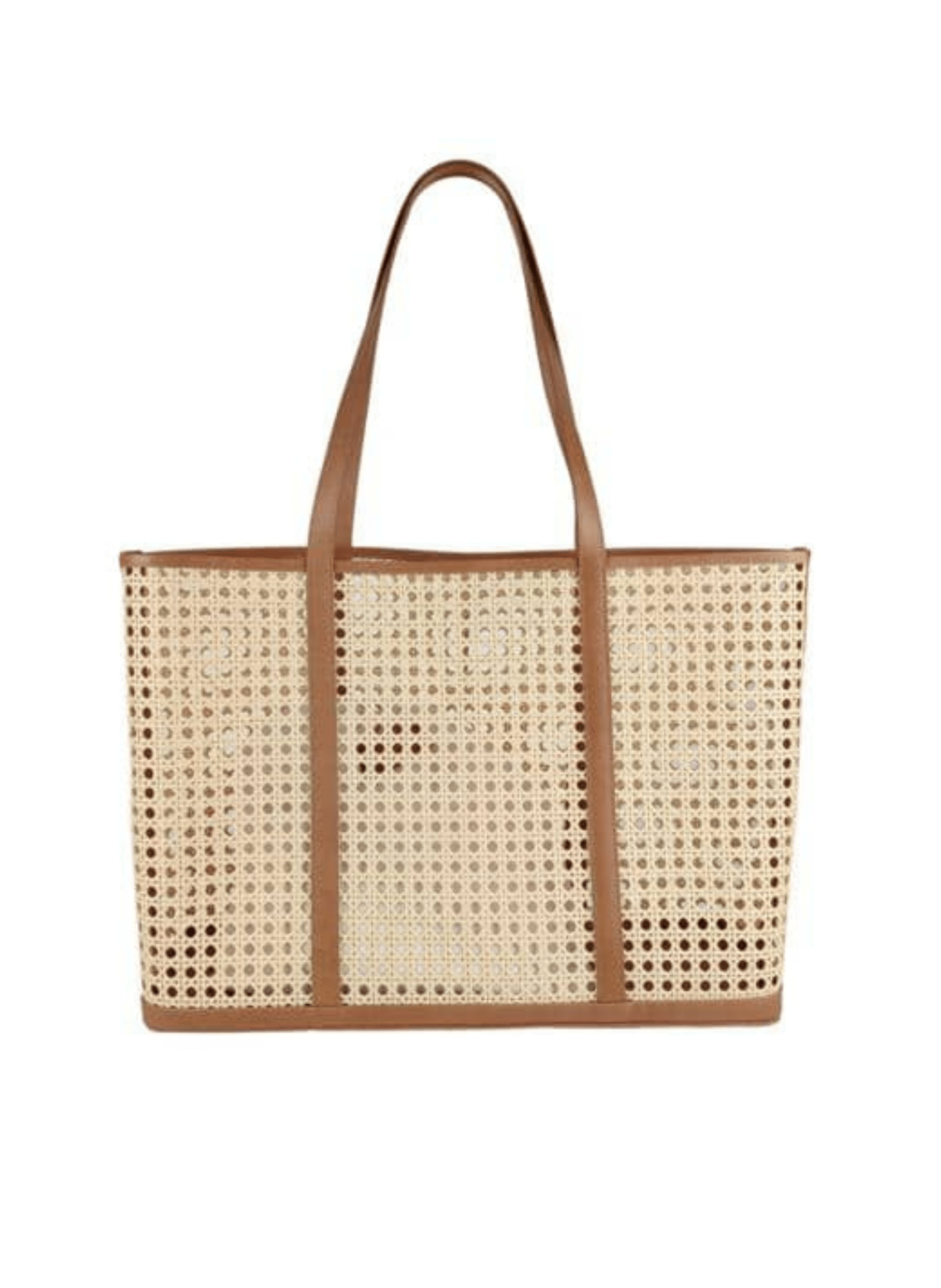 Florence Leather Rattan Tasche mit Leder Details - hei - kju