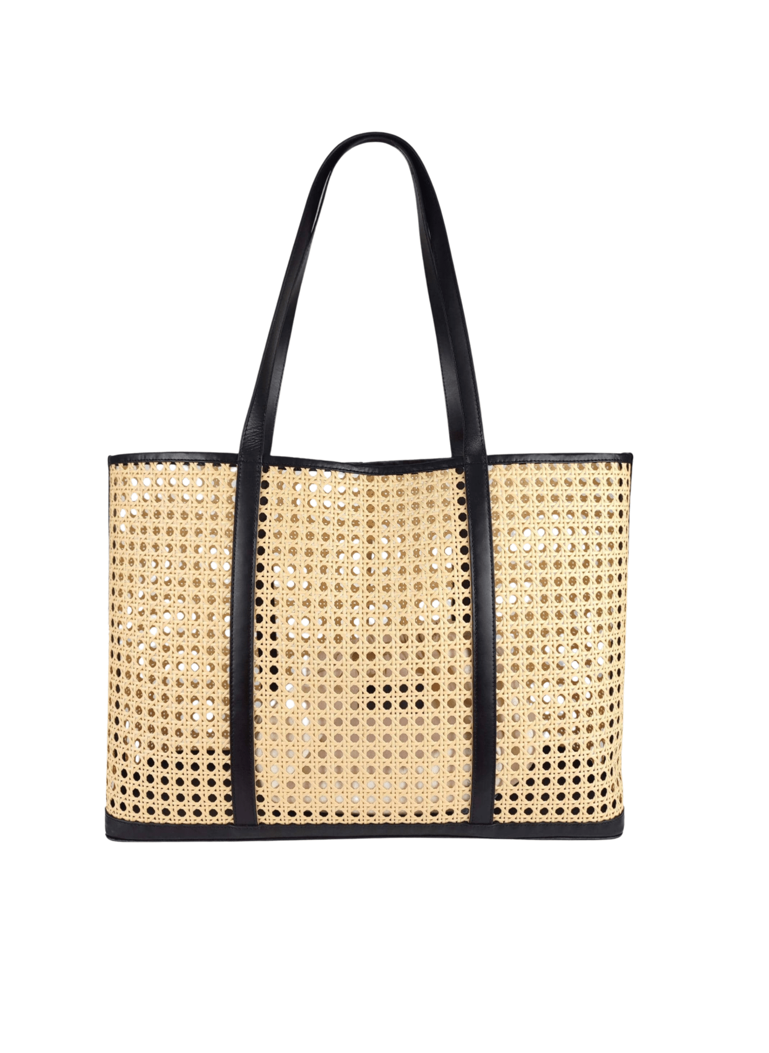 Florence Leather Rattan Tasche mit Leder Details - hei - kju