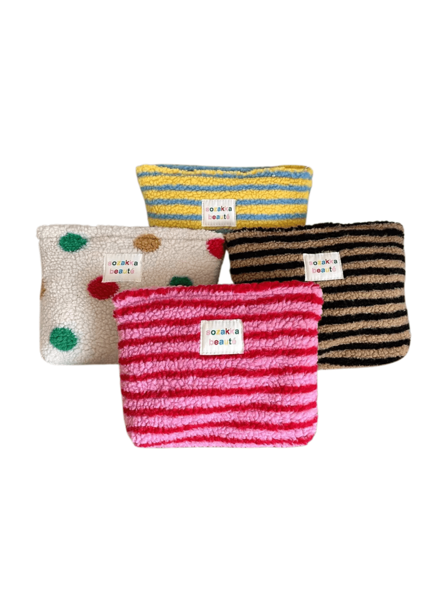 hei - kju Bunte Plüsch - Kosmetiktasche - hei - kju