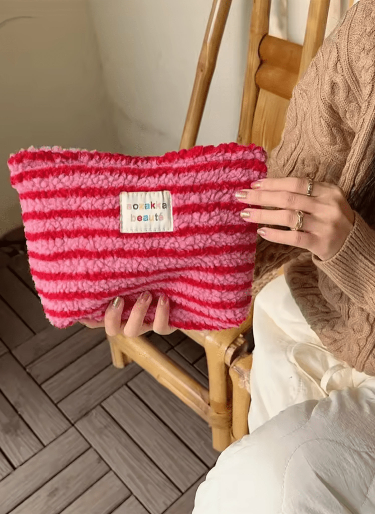 hei - kju Bunte Plüsch - Kosmetiktasche - hei - kju