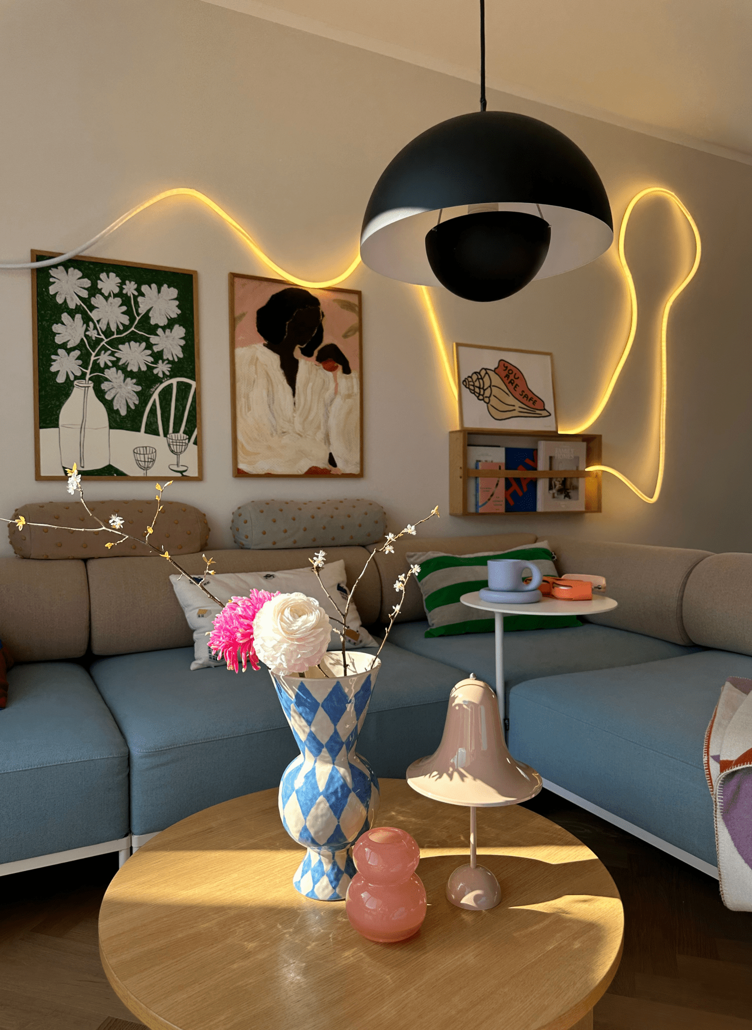 &k amsterdam Vase Rautenform Blau - hei - kju