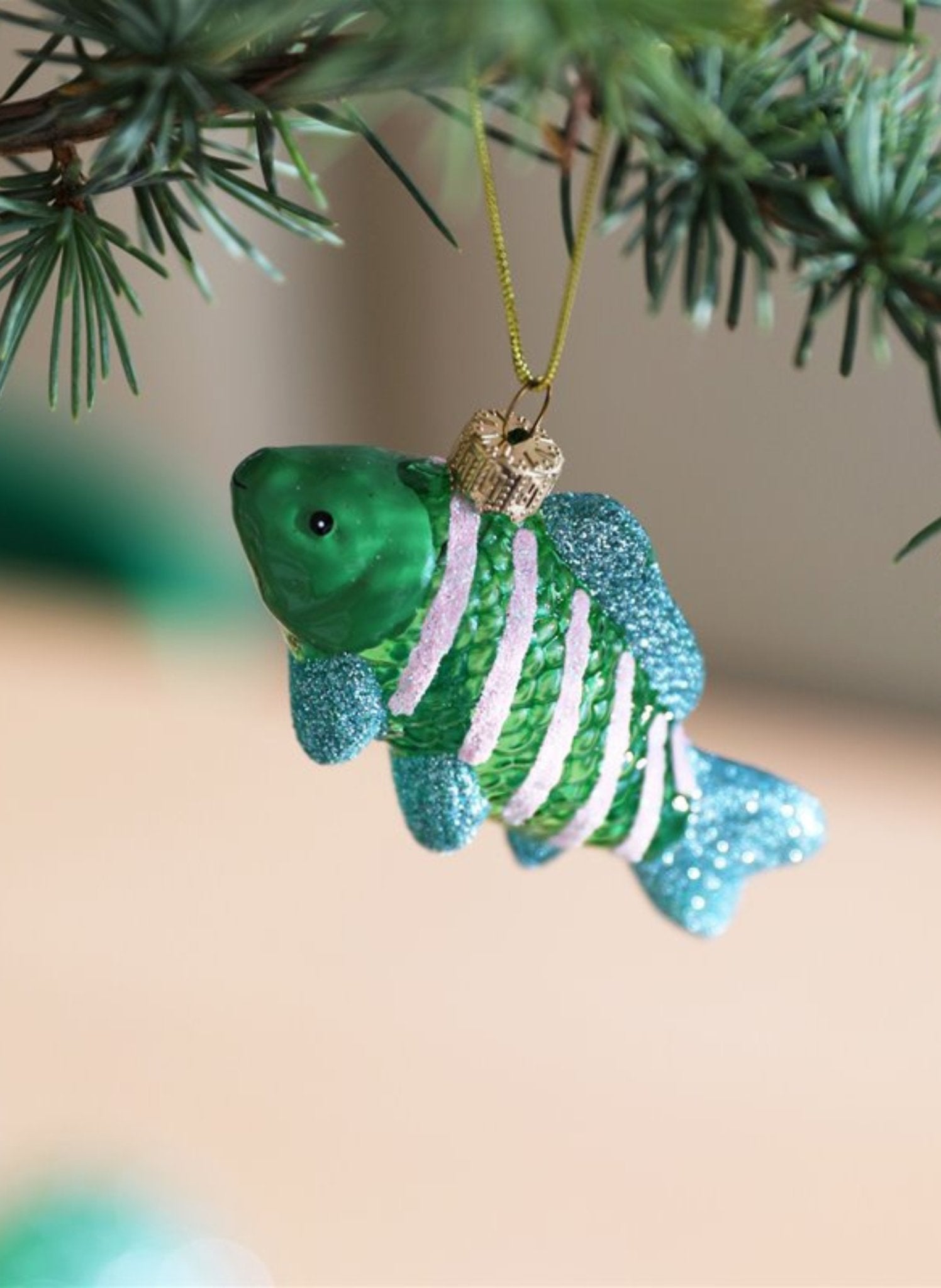 &k amsterdam Weihnachtskugel Guppy Gelb - hei - kju