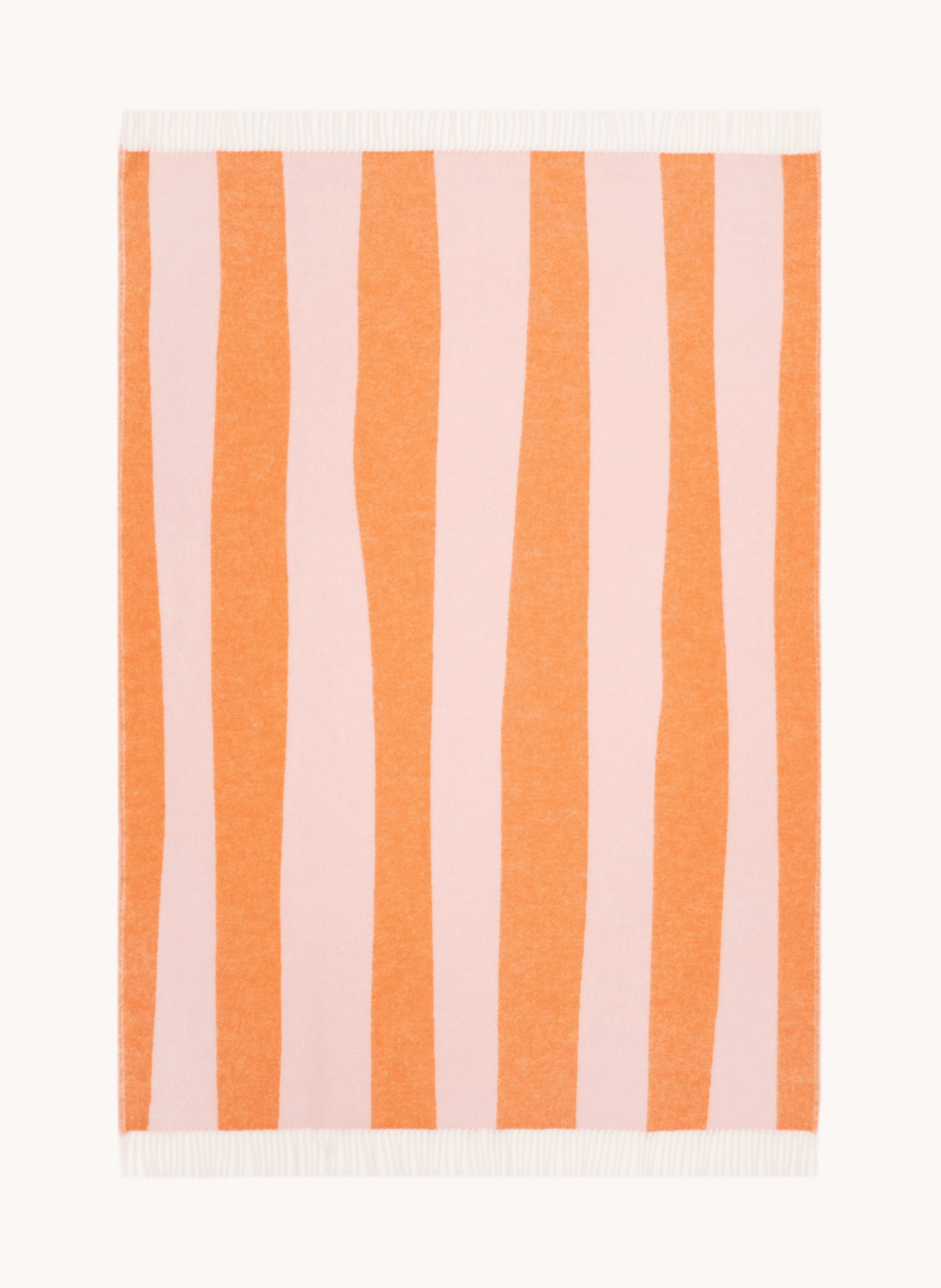 Maison Deux Wolldecke Rough Stripe Rosa Karotte - hei - kju