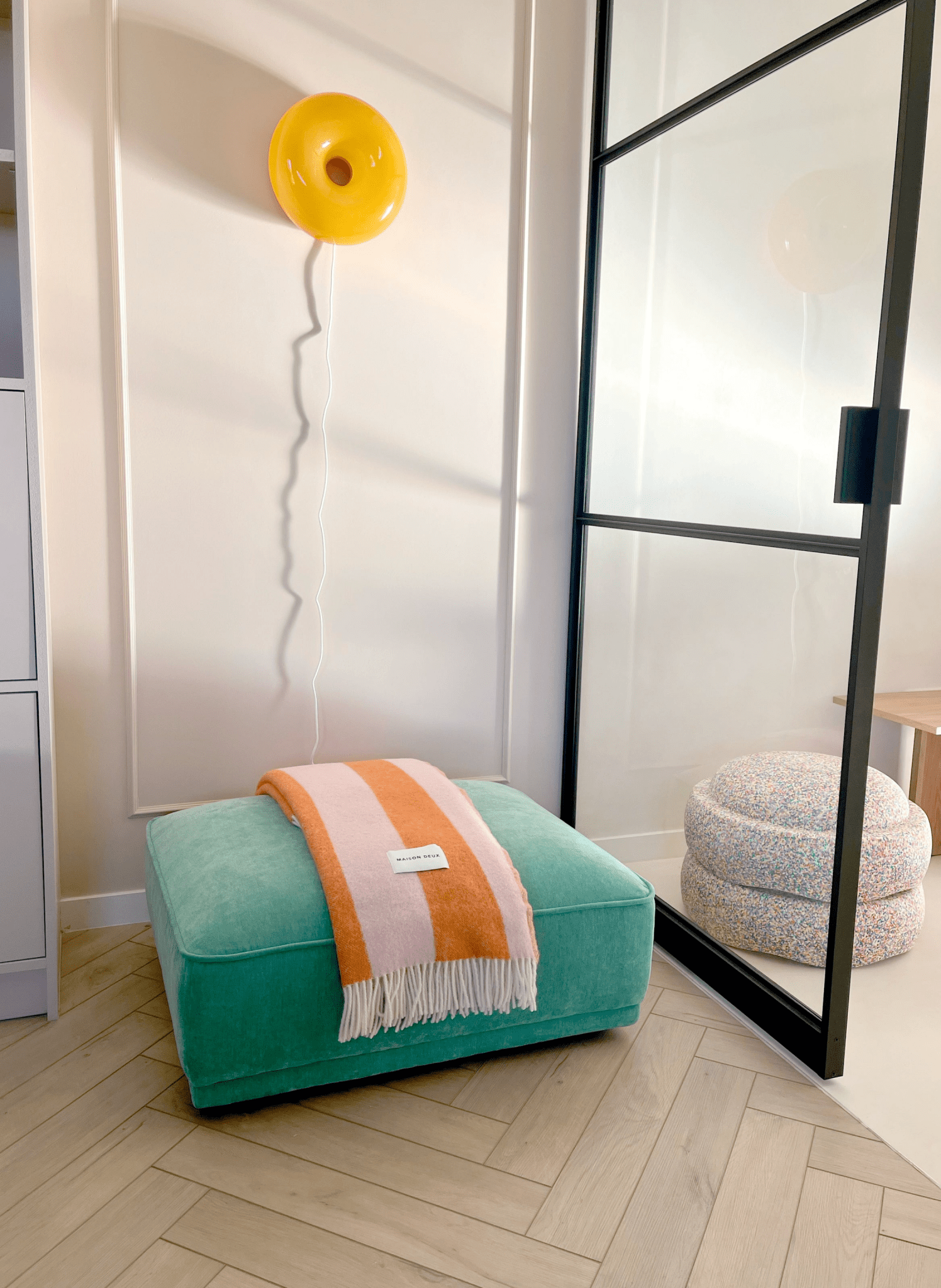 Maison Deux Wolldecke Rough Stripe Rosa Karotte - hei - kju