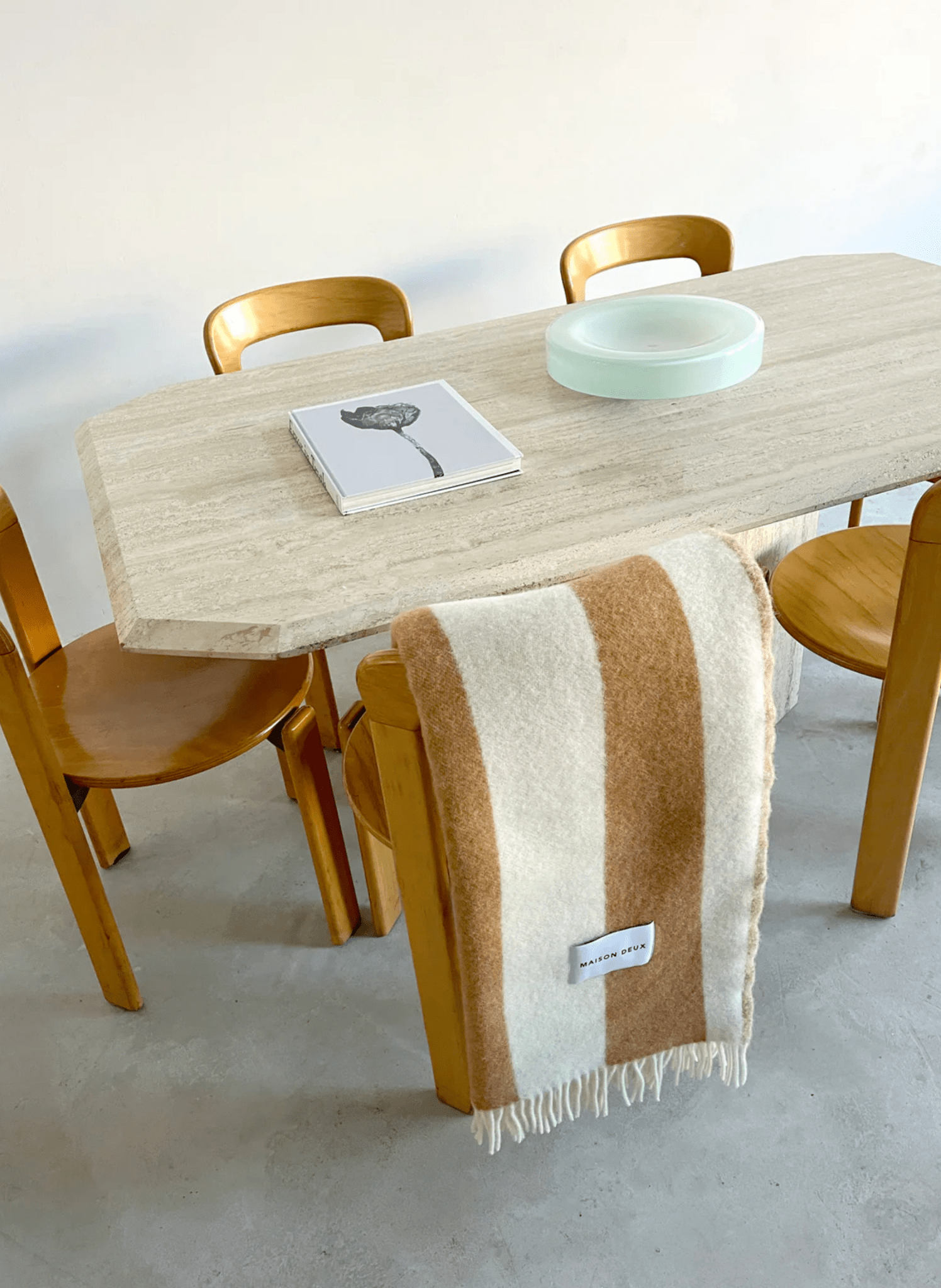 Maison Deux Wolldecke Rough Stripe Terra - hei - kju