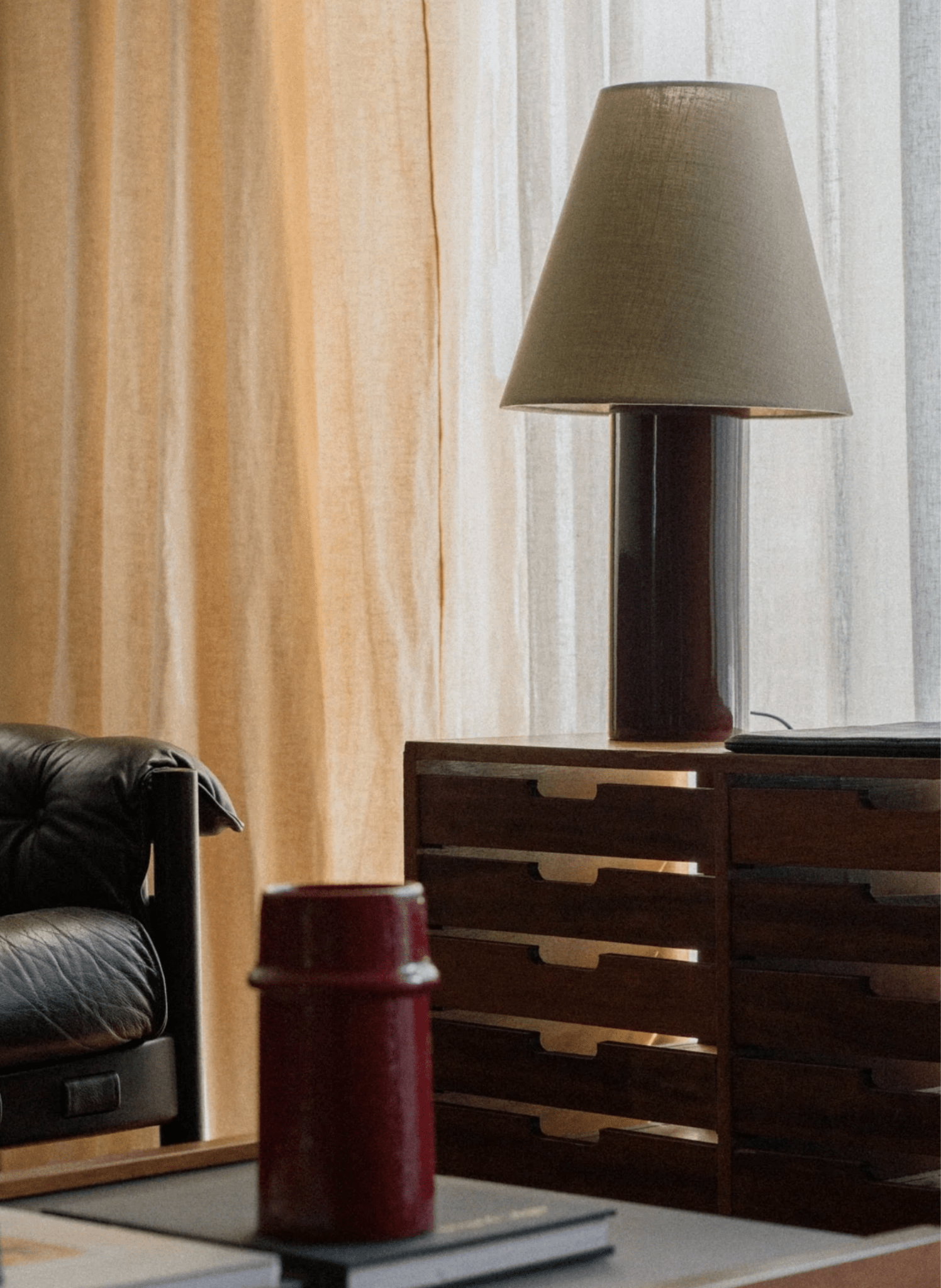 Mattina Moderna Tischlampe Giro Oxblood / Beige - hei - kju