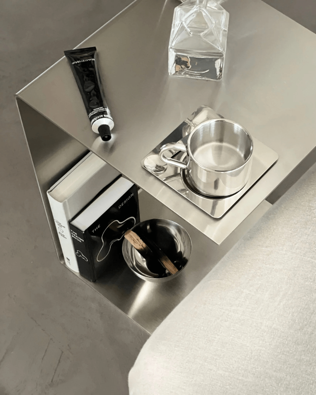 Mo Interiors Beistelltisch Gebürsteter Edelstahl - hei - kju