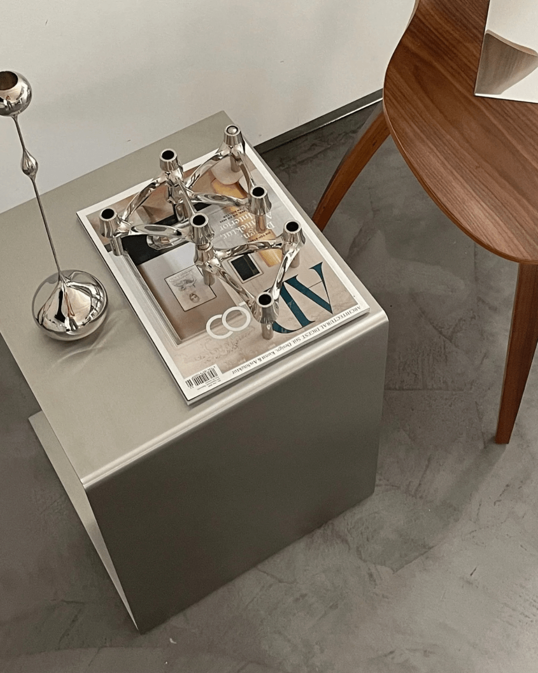 Mo Interiors Beistelltisch Gebürsteter Edelstahl - hei - kju