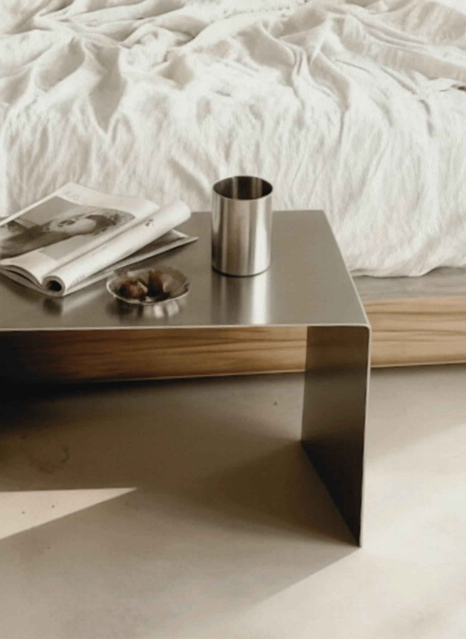 Mo Interiors Beistelltisch Gebürsteter Edelstahl - hei - kju