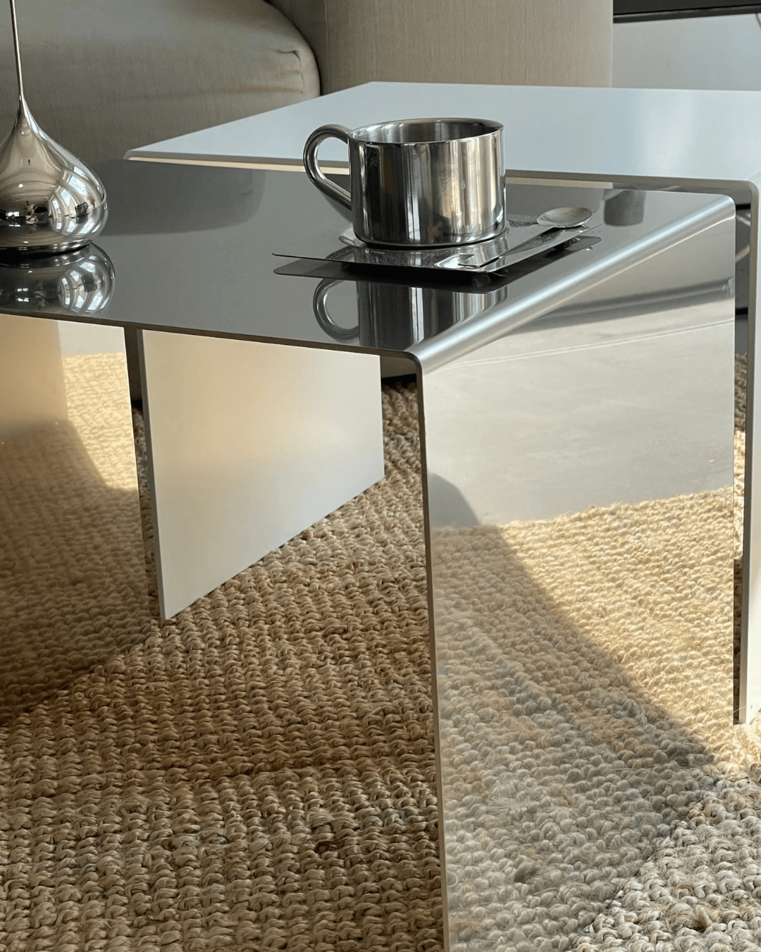 Mo Interiors Beistelltisch Spiegelpolierter Edelstahl - hei - kju