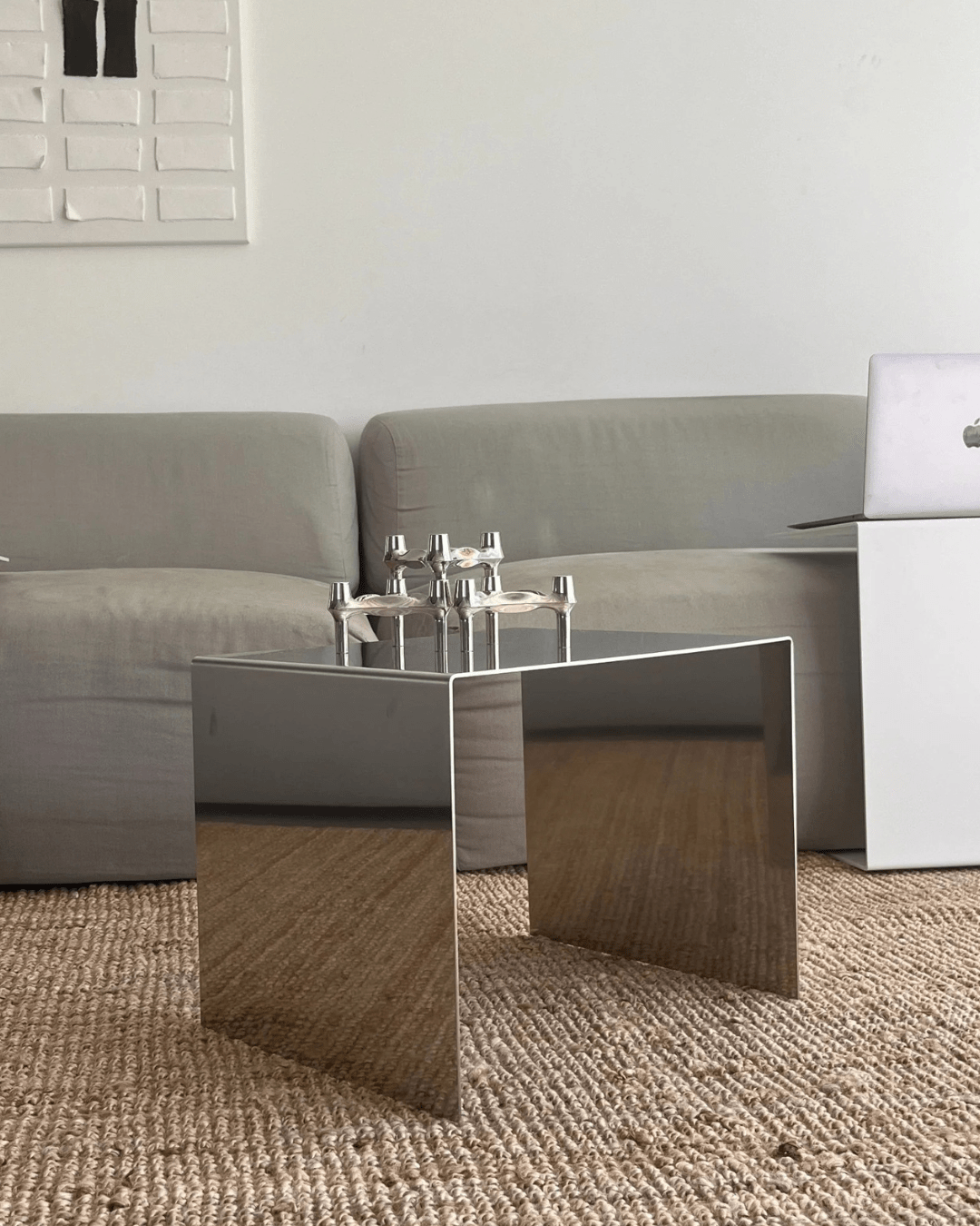 Mo Interiors Beistelltisch Spiegelpolierter Edelstahl - hei - kju