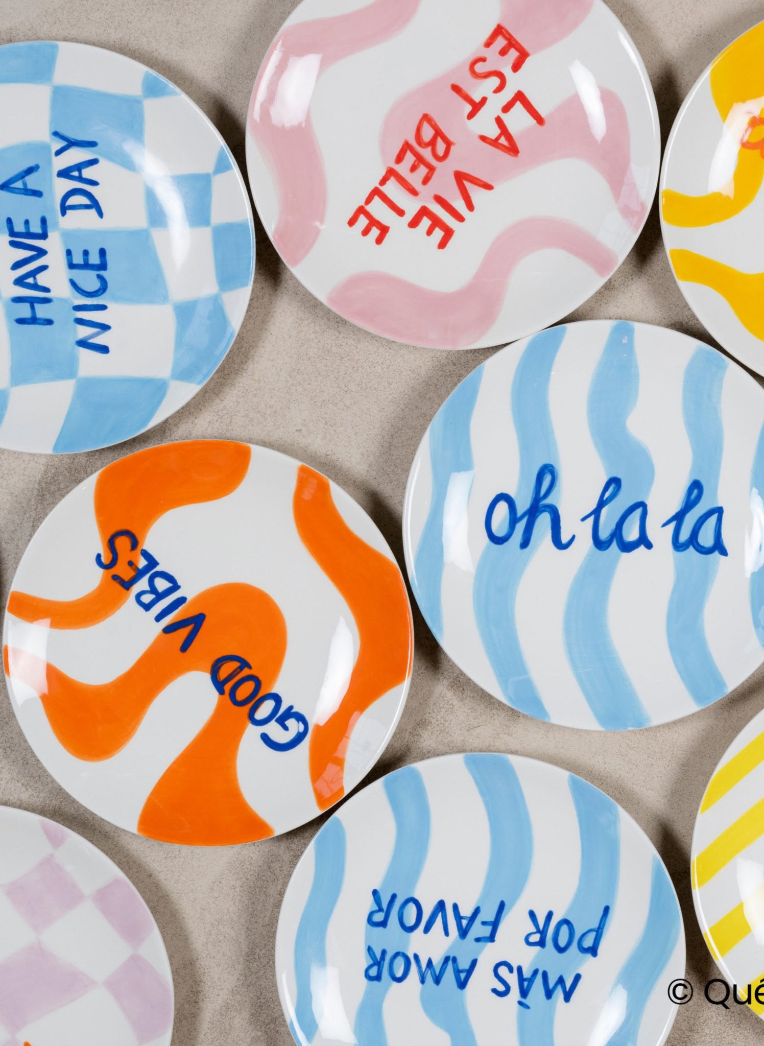 Qué Rico Handbemalte Frühstücksteller Diego, 4er - Set - hei - kju