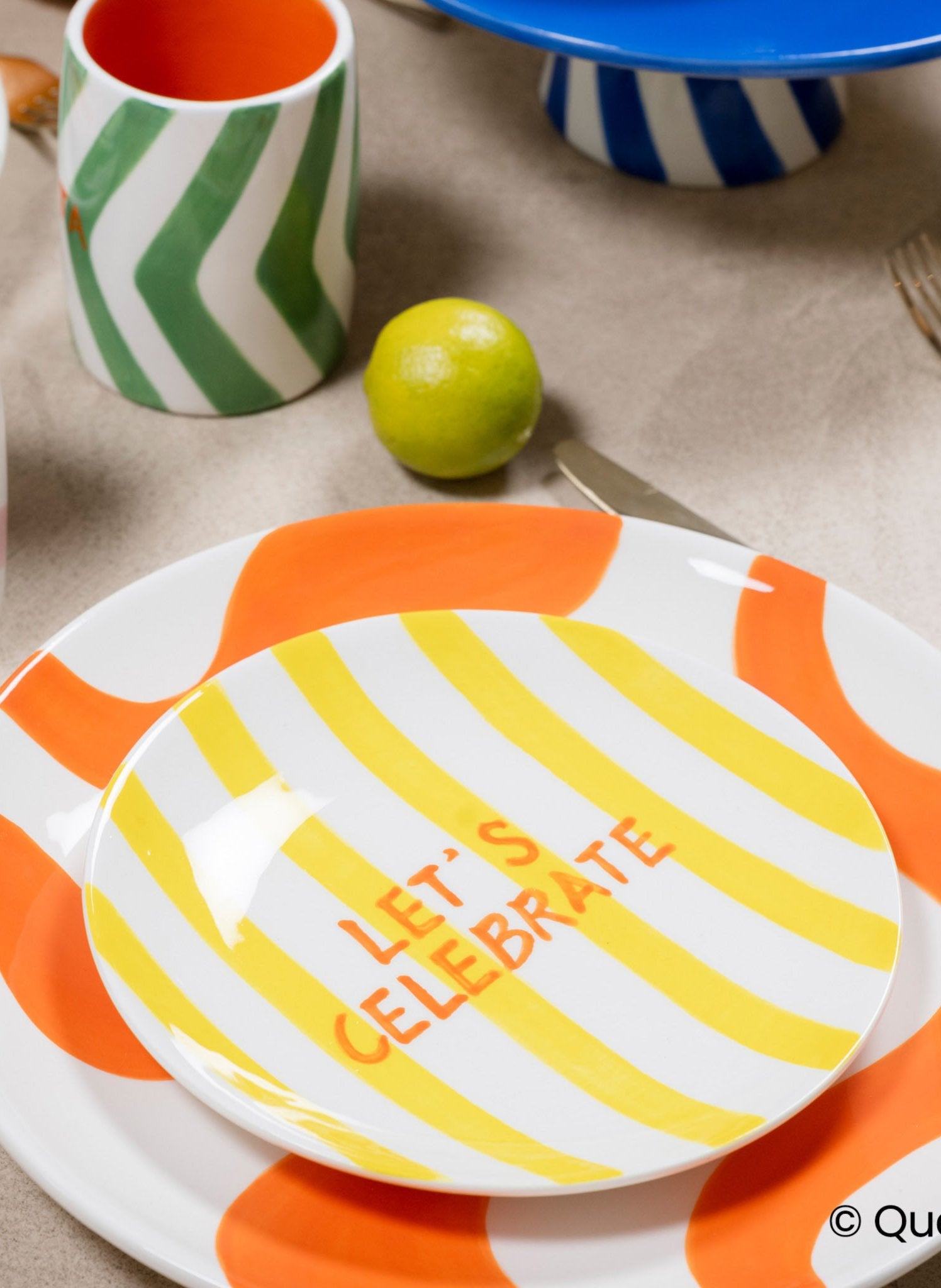 Qué Rico Handbemalte Frühstücksteller Diego, 4er - Set - hei - kju