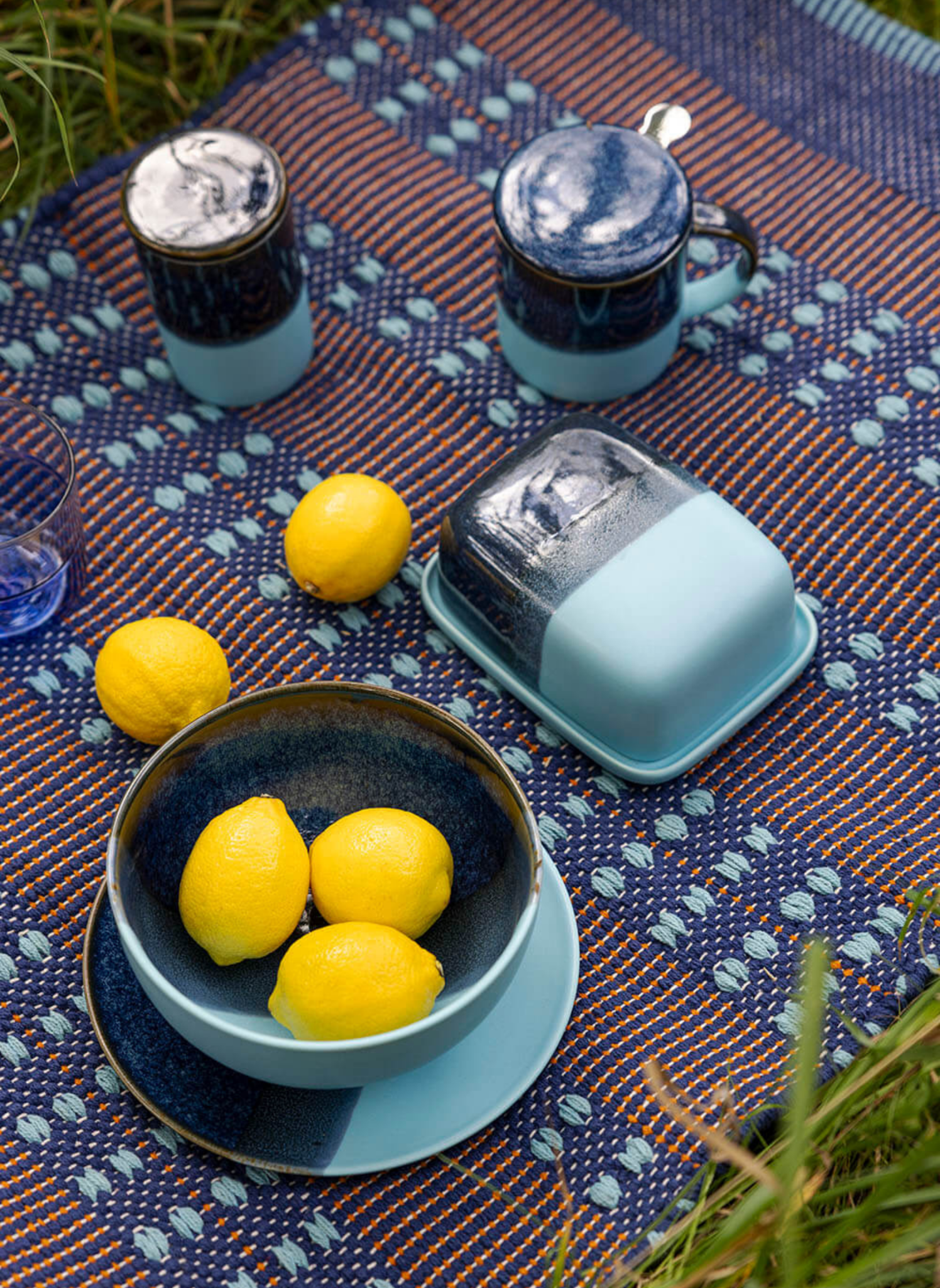 Tranquillo Handgemachte Butterdose Industrial Blau - hei - kju