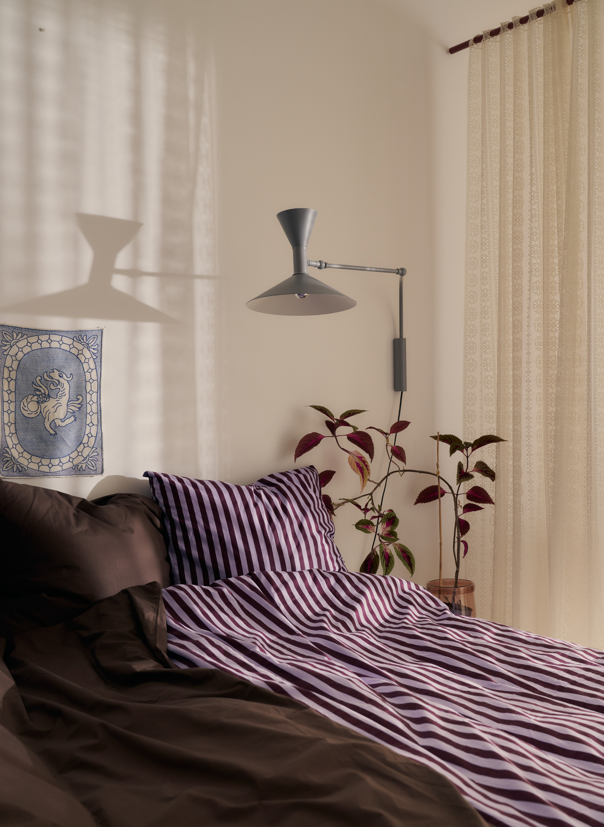 Bongusta Percale Bettwäsche Set Weinrot & Lavendel