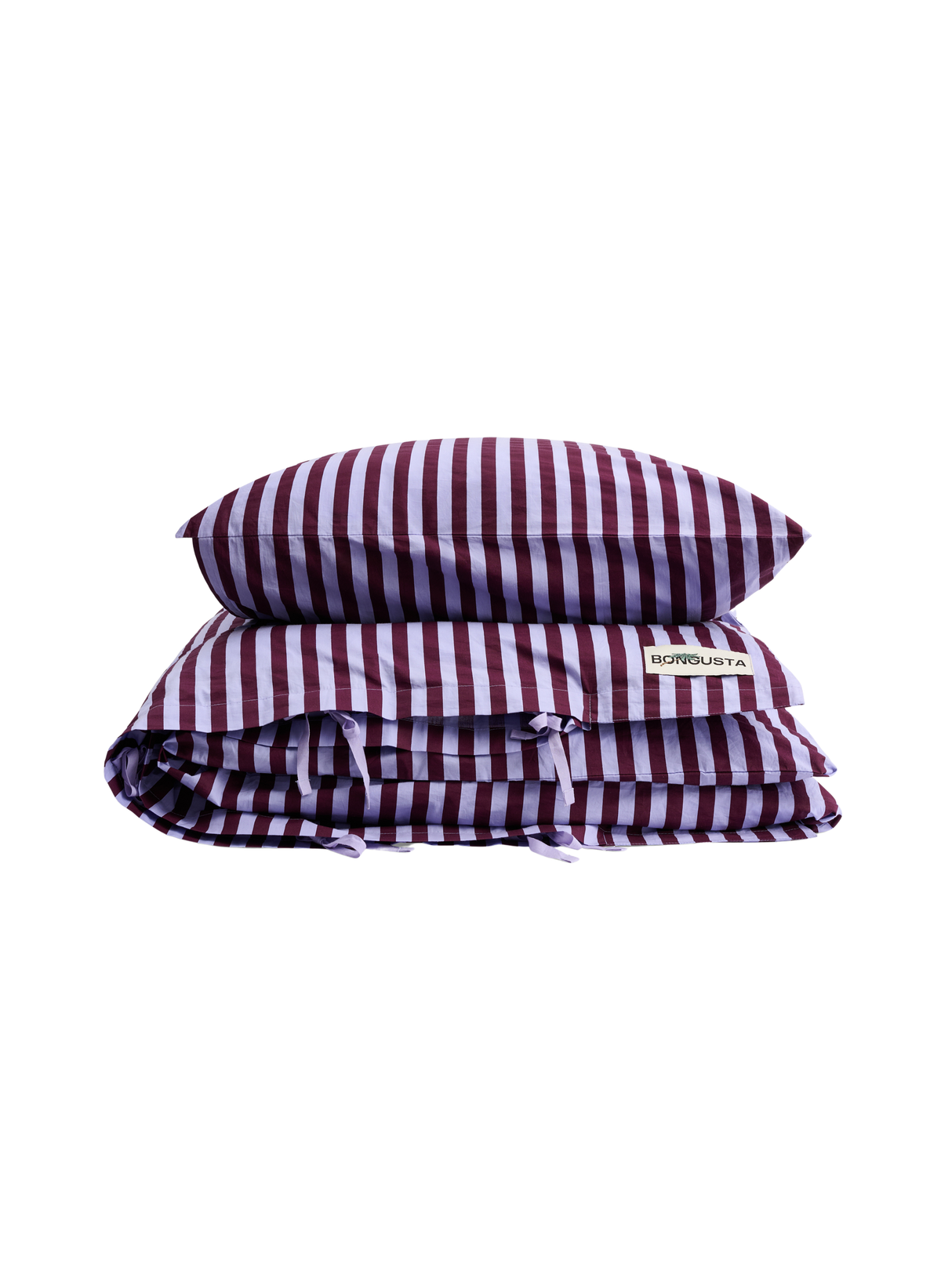 Bongusta Percale Bettwäsche Set Weinrot & Lavendel
