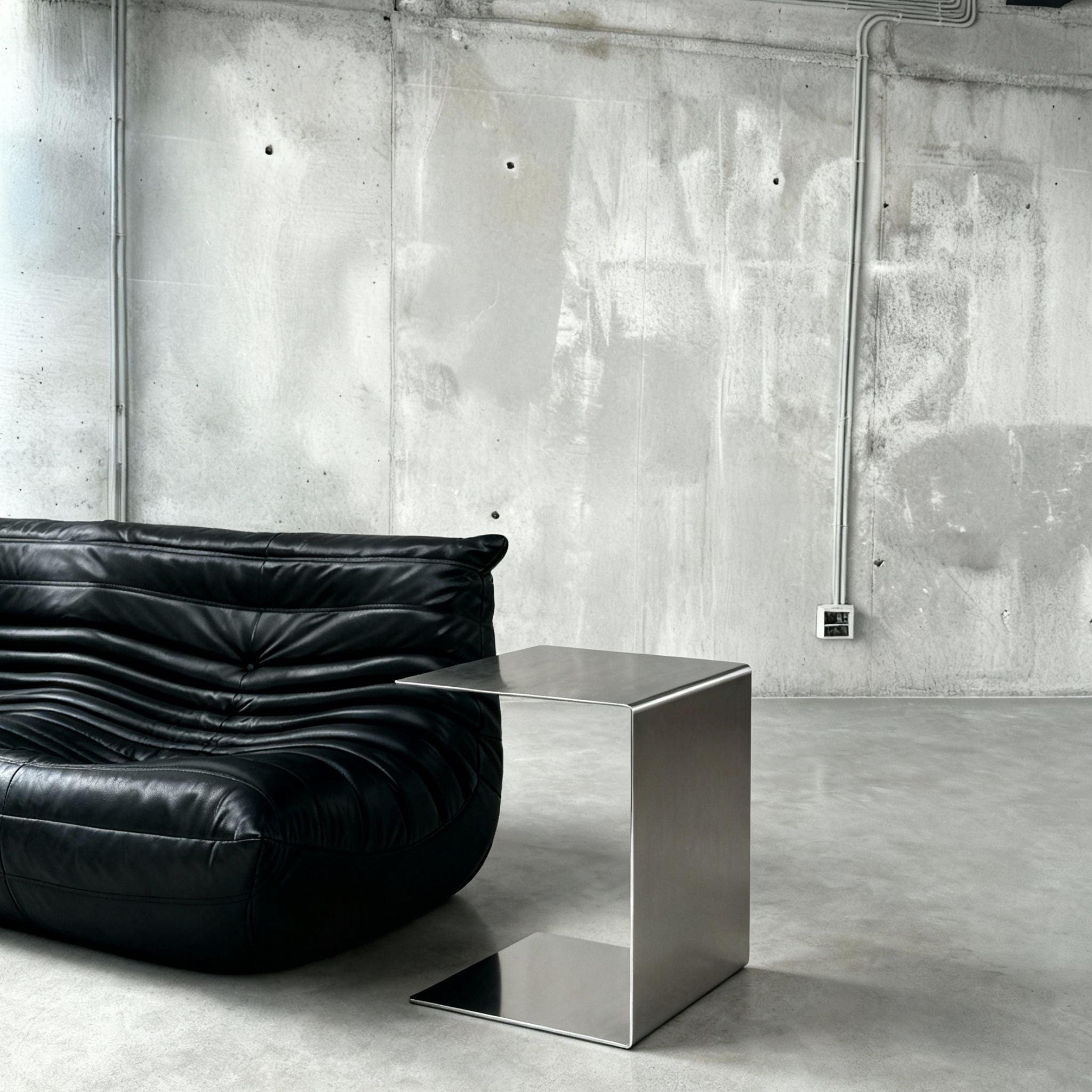 Mo Interiors Beistelltisch Gebürsteter Edelstahl