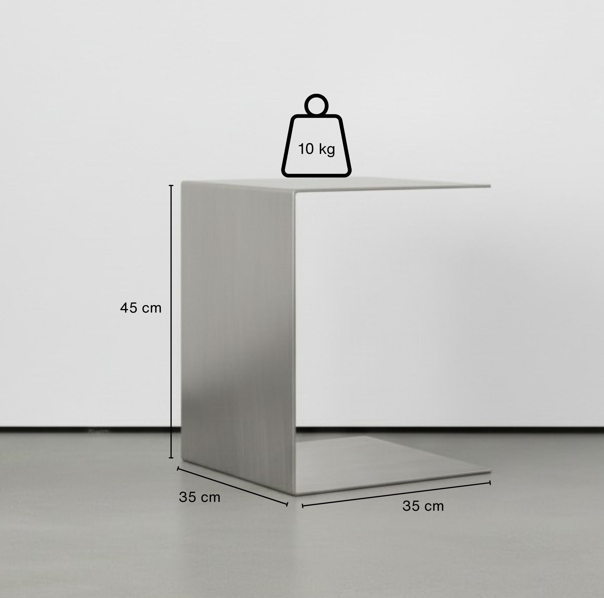 Mo Interiors Beistelltisch Gebürsteter Edelstahl
