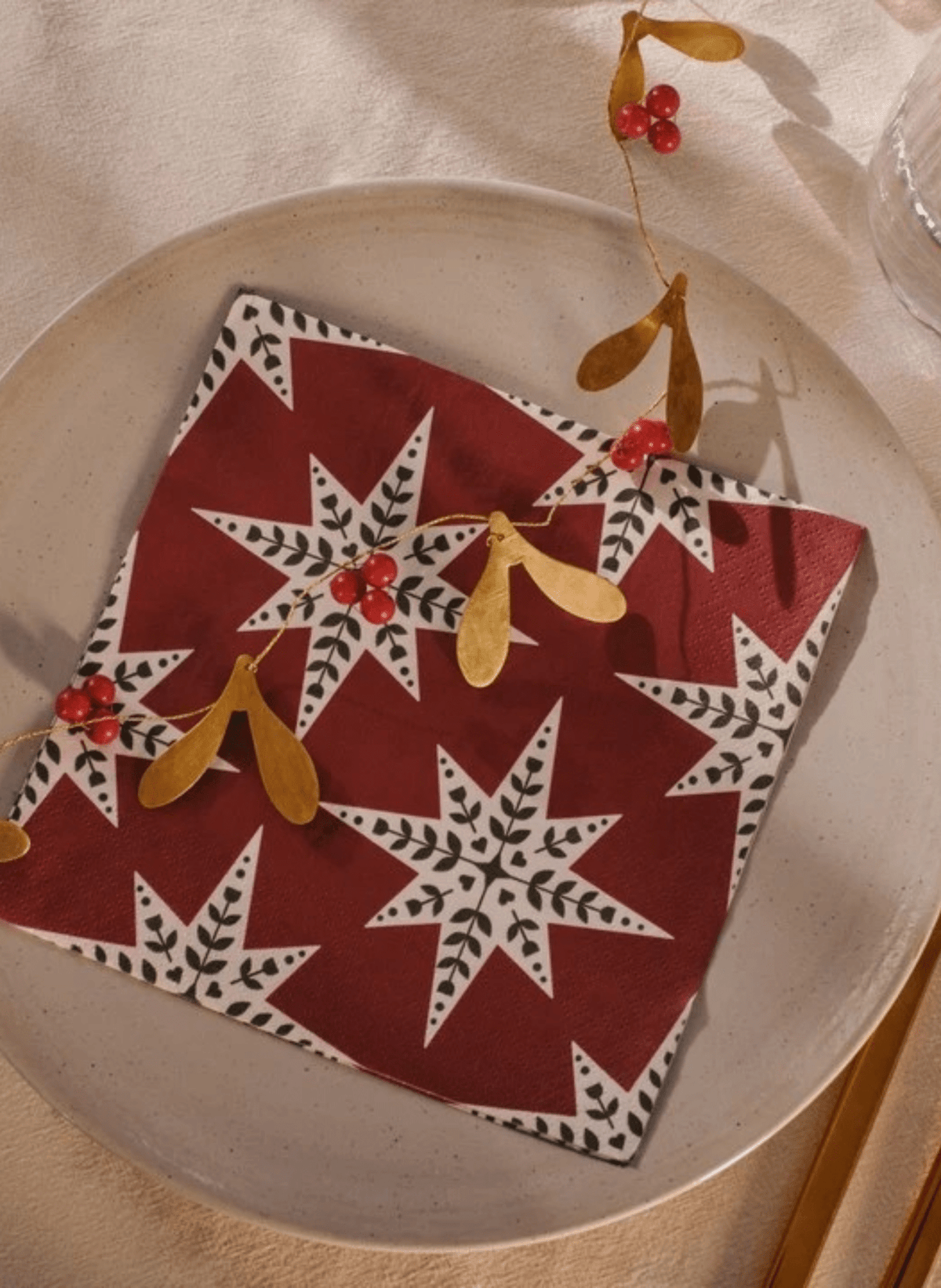 Broste Copenhagen Papierserviette Star 33 x 33cm 20er Pack - hei-kju