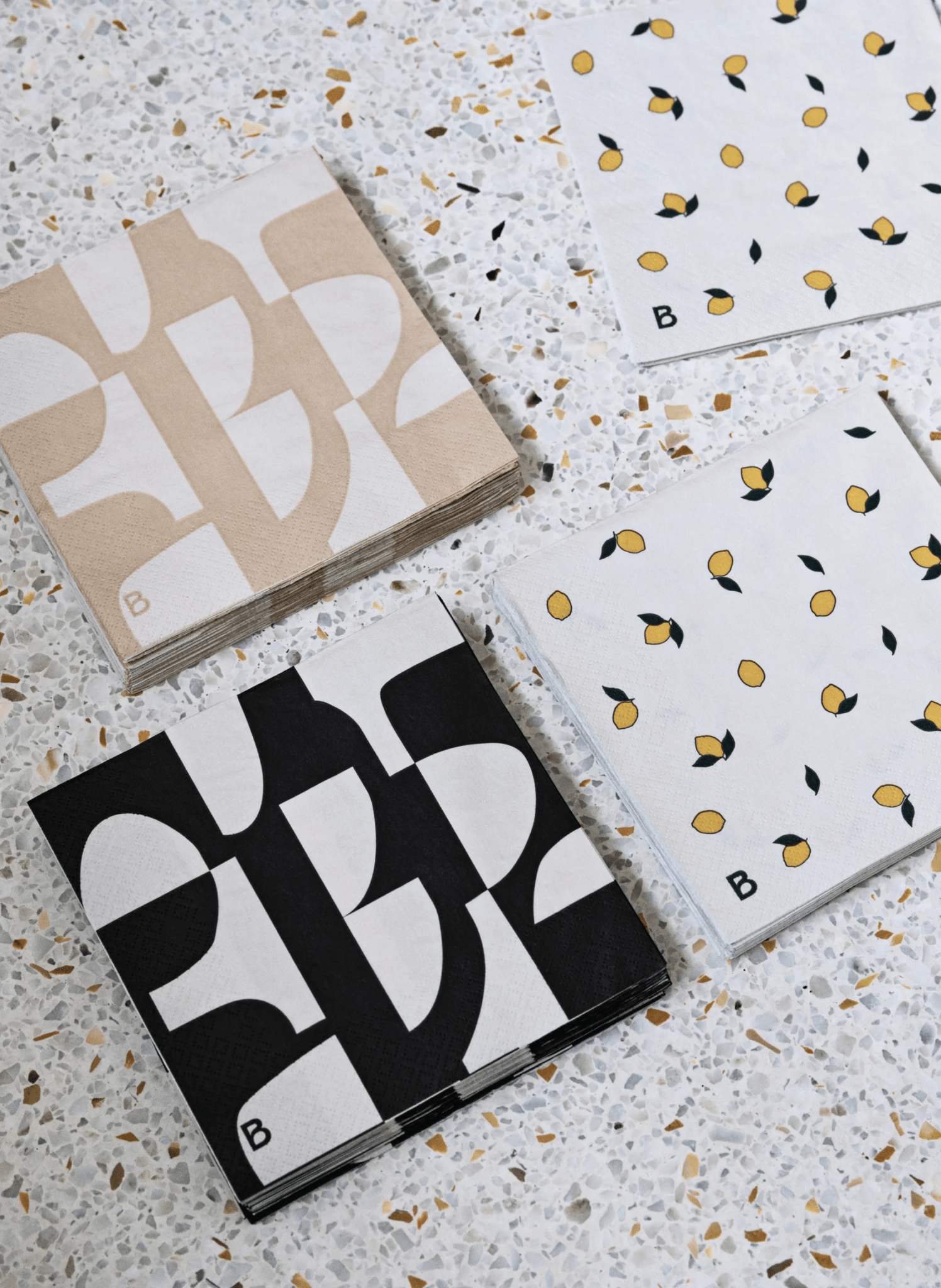 Broste Copenhagen Papierserviette Zitrone 33 x 33cm 20er Pack - hei - kju