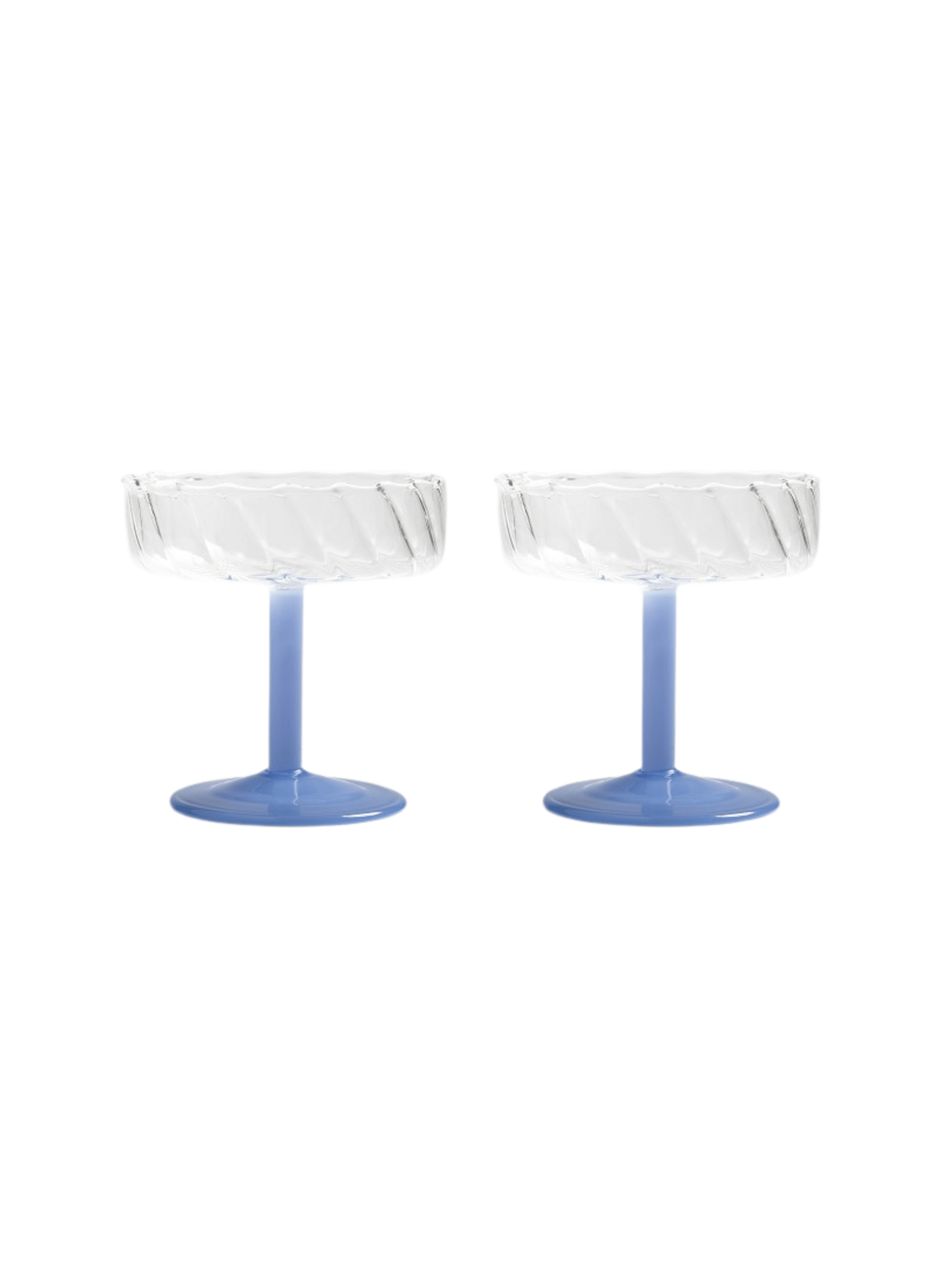 &k amsterdam Coupe Cocktailglas Blau, 2-teilig