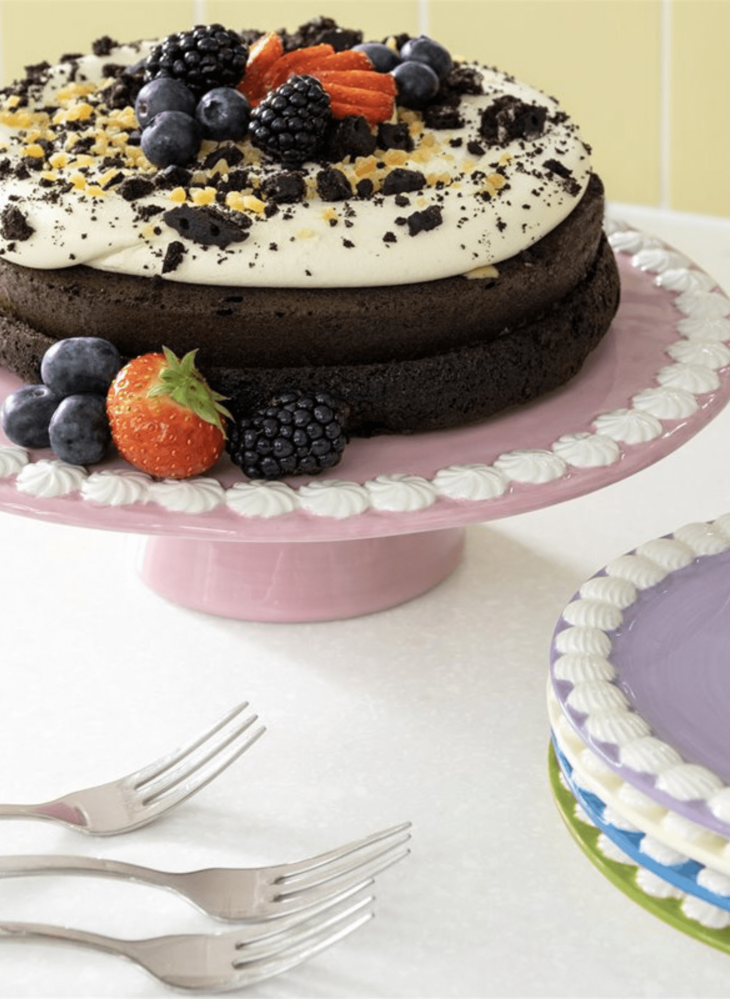 &k amsterdam Kuchenplatte Whip Rosa, Ø 26 x 8 cm - hei - kju