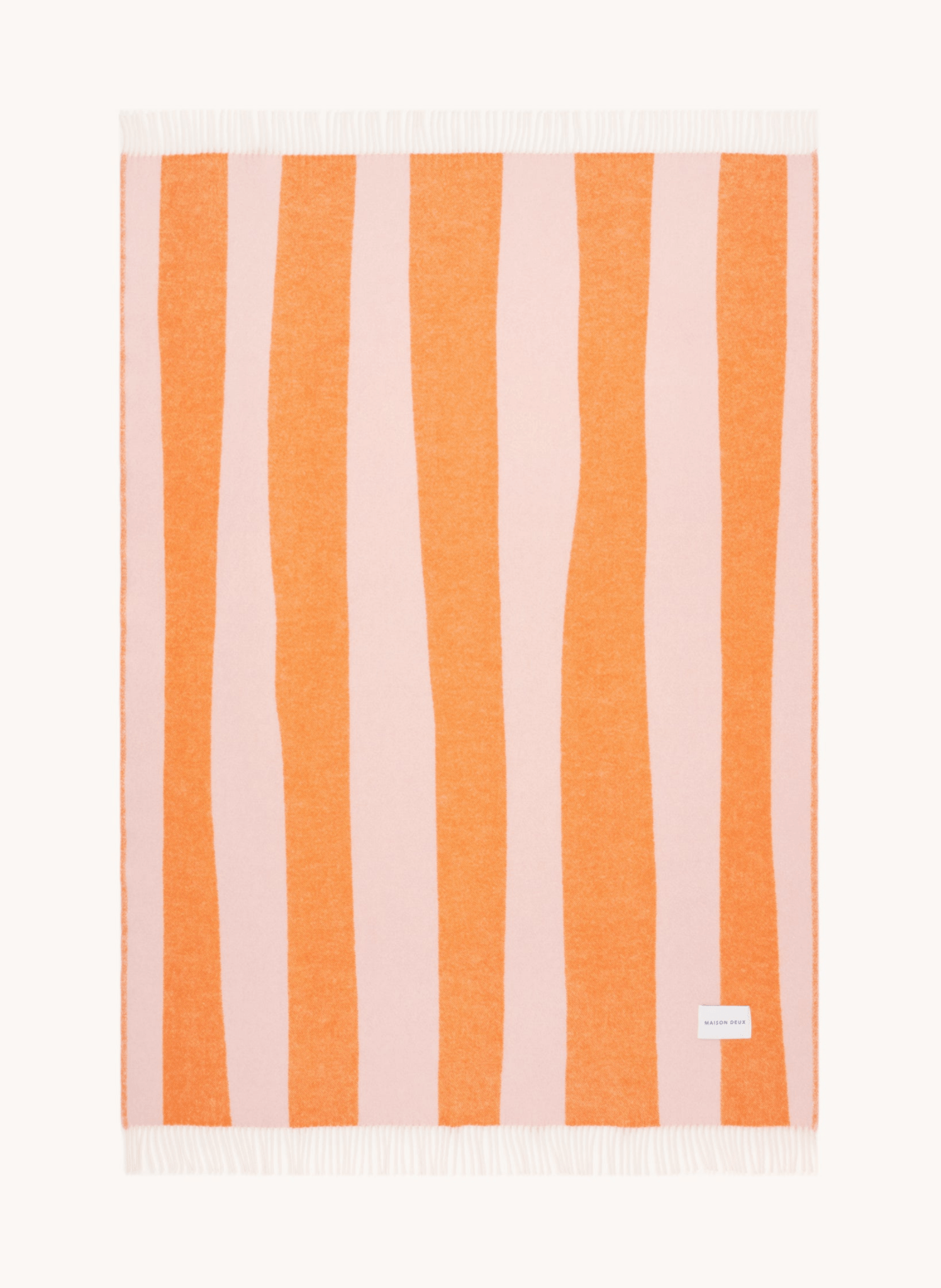 Maison Deux Wolldecke Rough Stripe Rosa Karotte - hei - kju