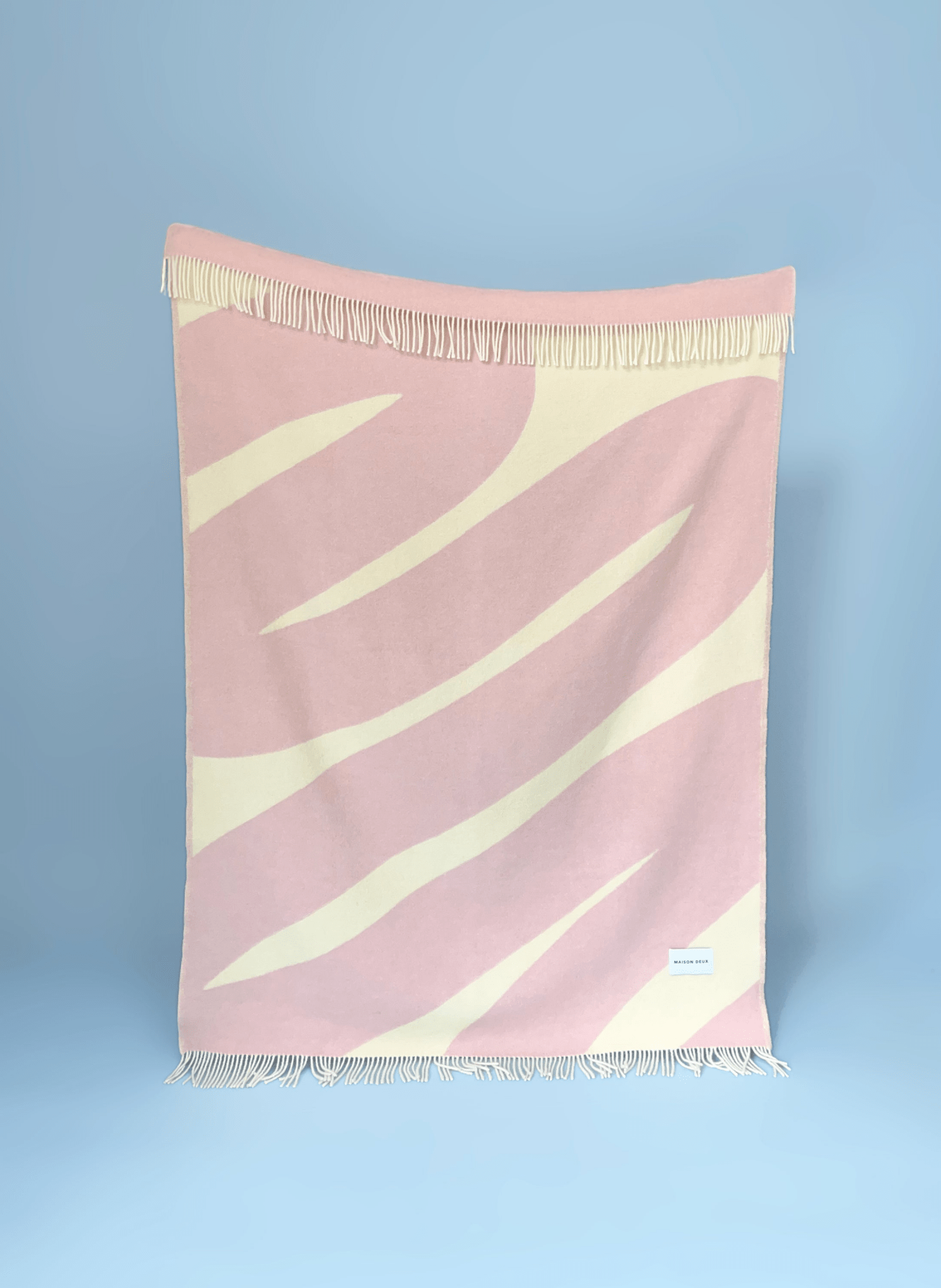 Maison Deux Wolldecke Swirl Buttergelb Rosa - hei - kju