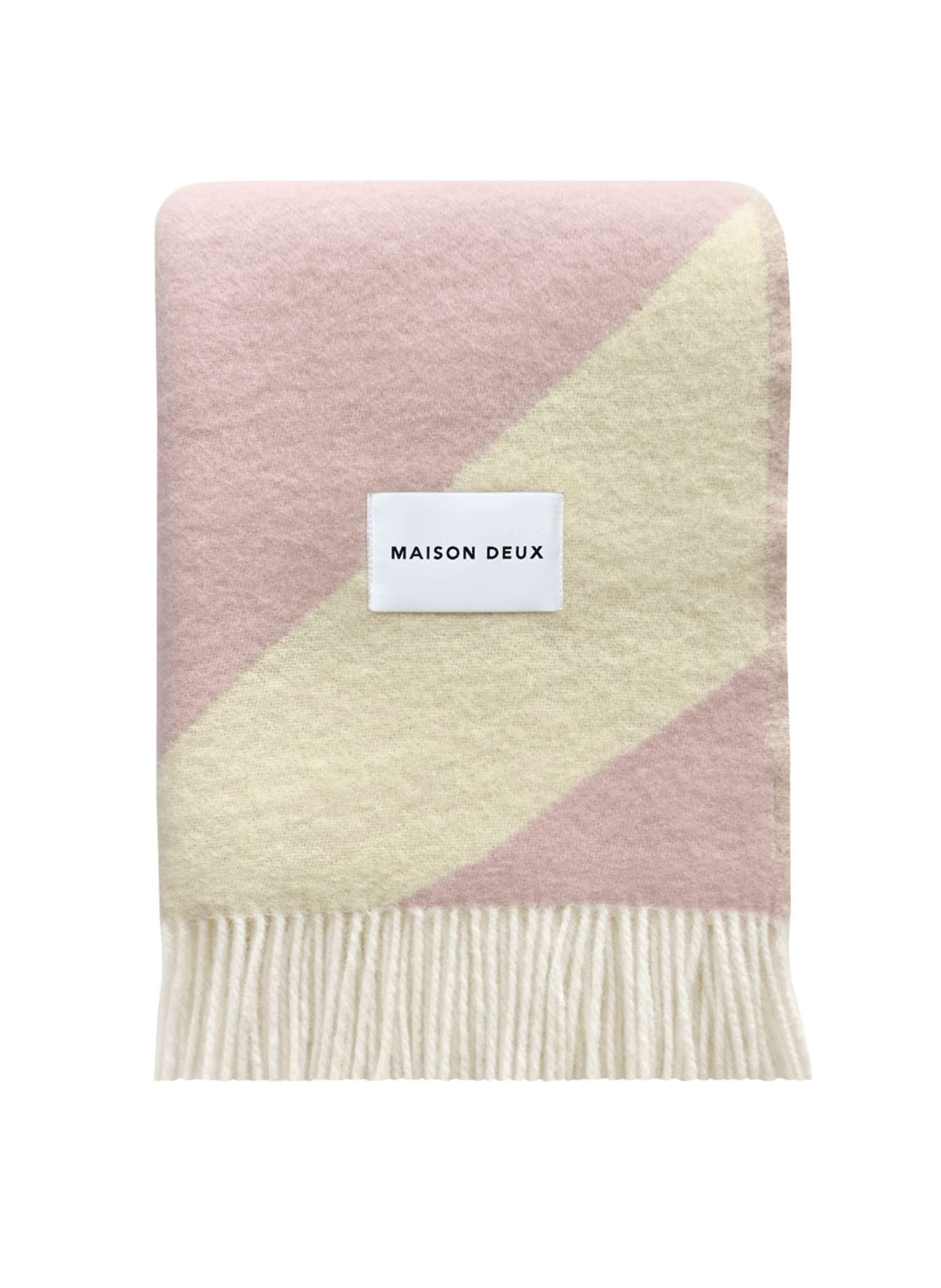 Maison Deux Wolldecke Swirl Buttergelb Rosa - hei - kju