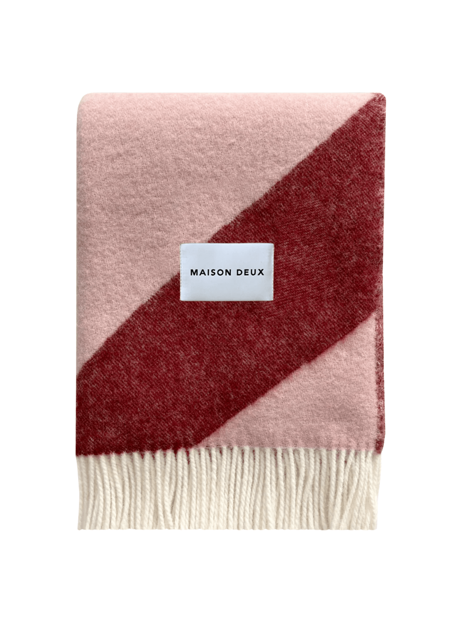 Maison Deux Wolldecke Swirl Rosa Bordeaux - hei - kju