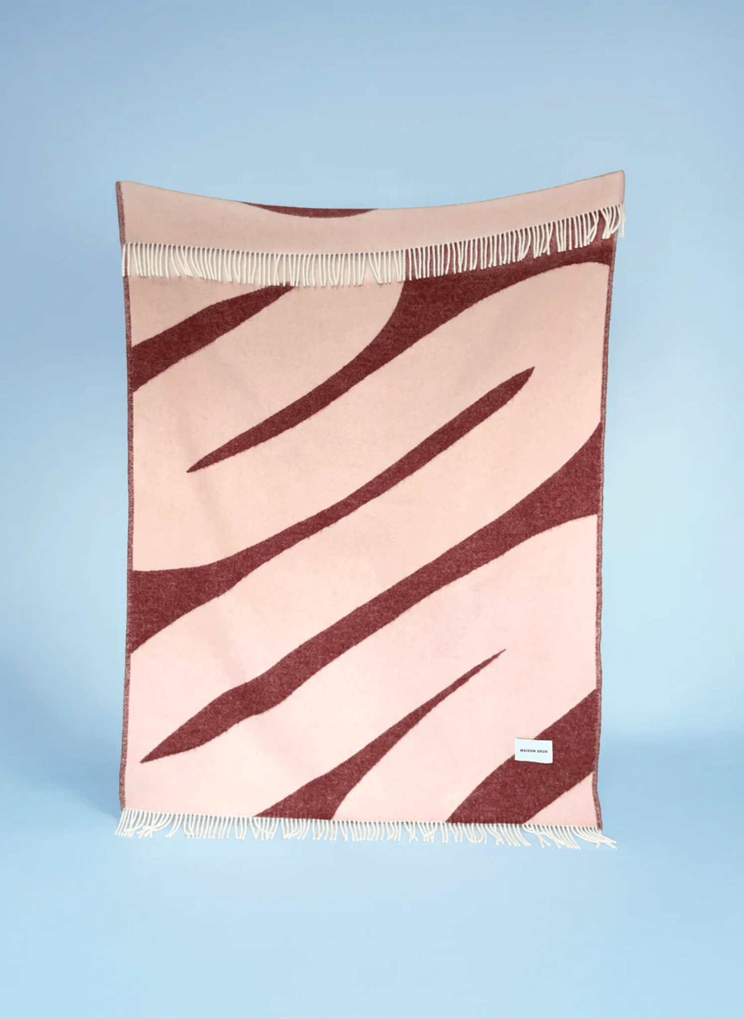 Maison Deux Wolldecke Swirl Rosa Bordeaux - hei - kju