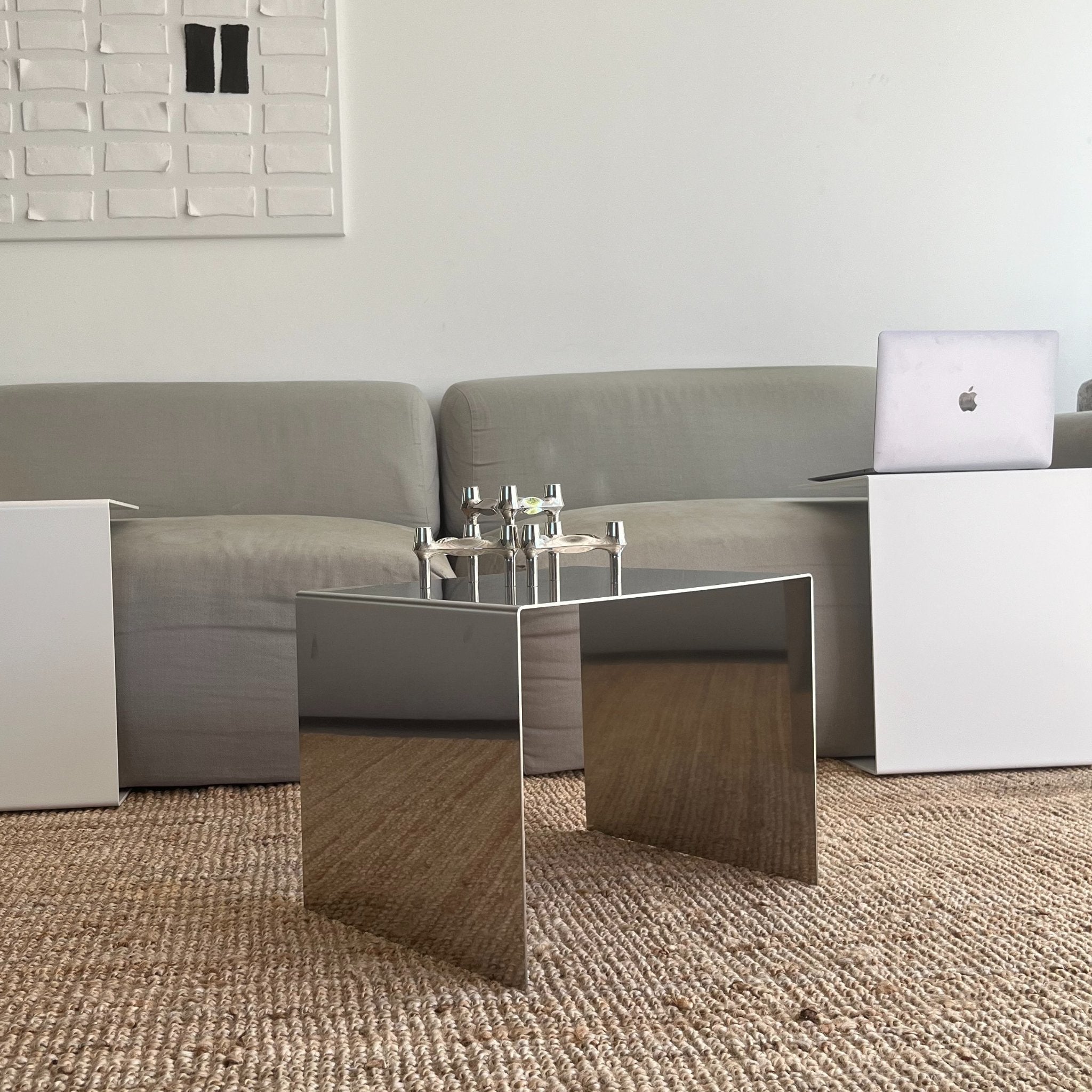 Mo Interiors Beistelltisch Spiegelpolierter Edelstahl - hei - kju