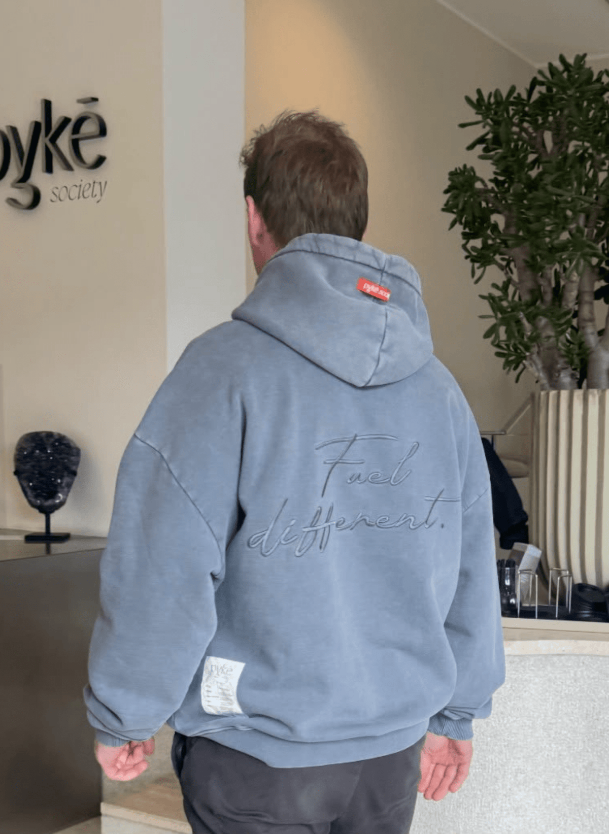 PYKĒ Fuel Different Hoodie - Washed Grey - hei-kju