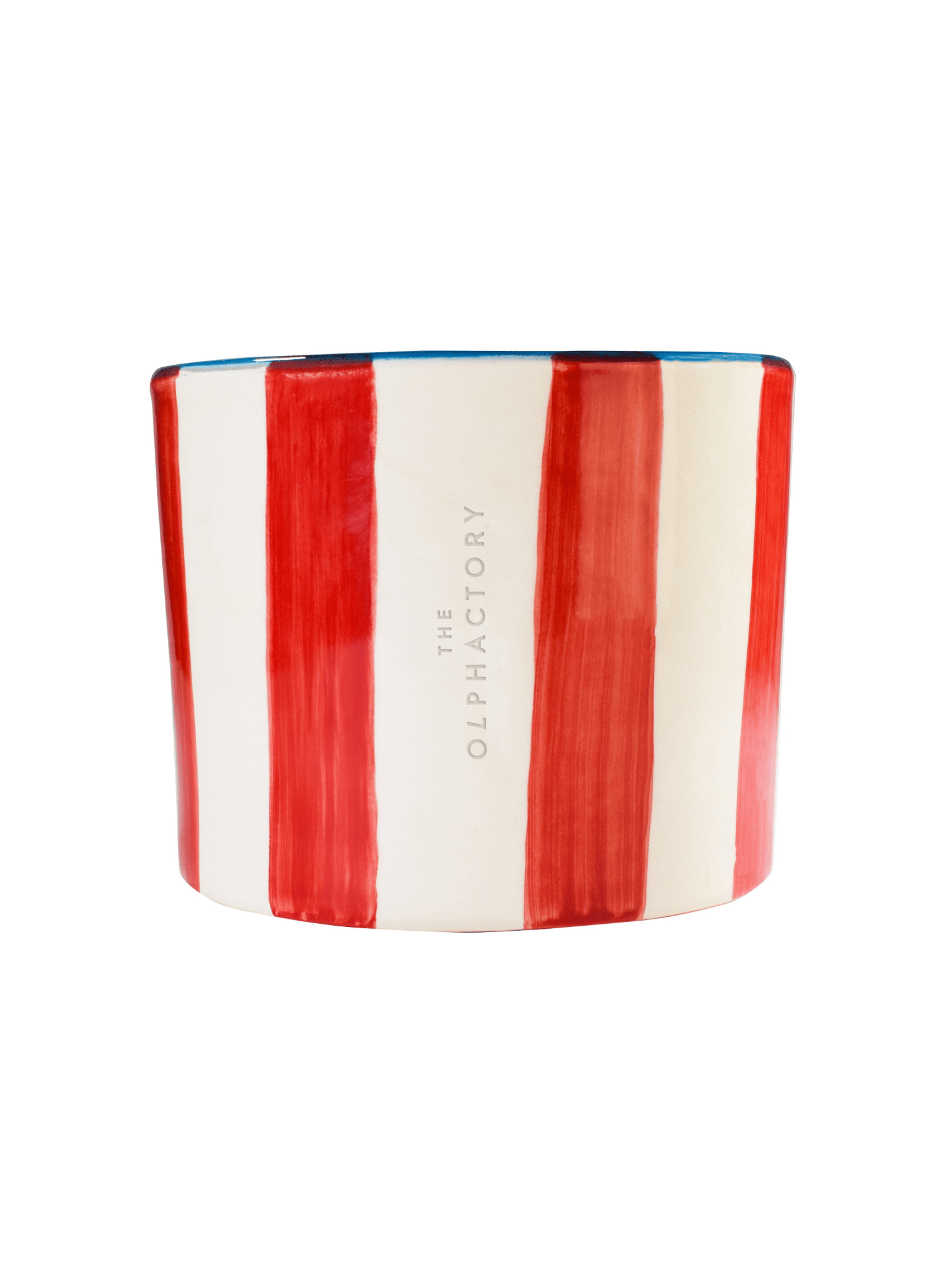 THE OLPHACTORY Duftkerze Marie Antoinette – Rot gestreift im Keramikgefäß - hei - kju